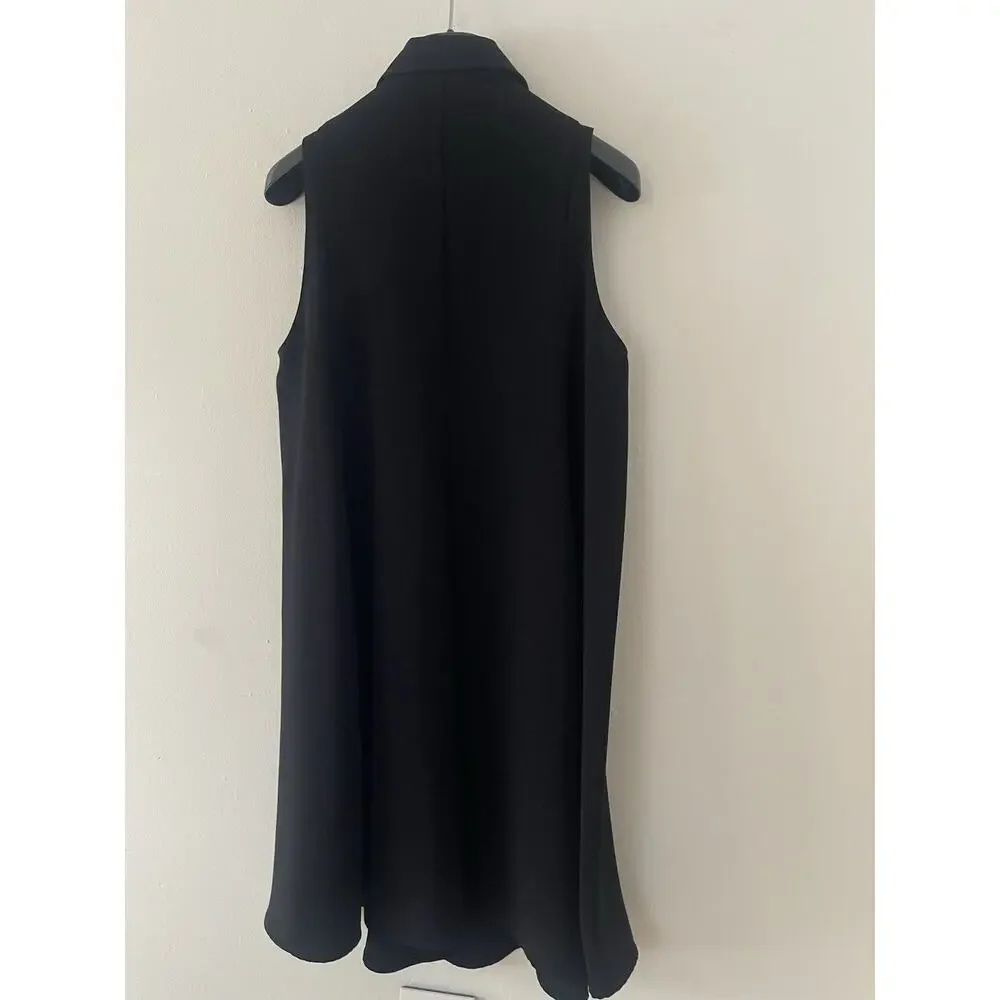 Amanda Uprichard Black Collared Sleeveless A Line Dress Size Medium EUC